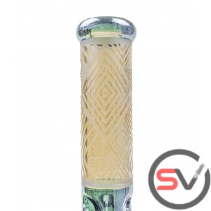 SANDBLASTED GEOMETRIC DESIGN WATER PIPE 13inch